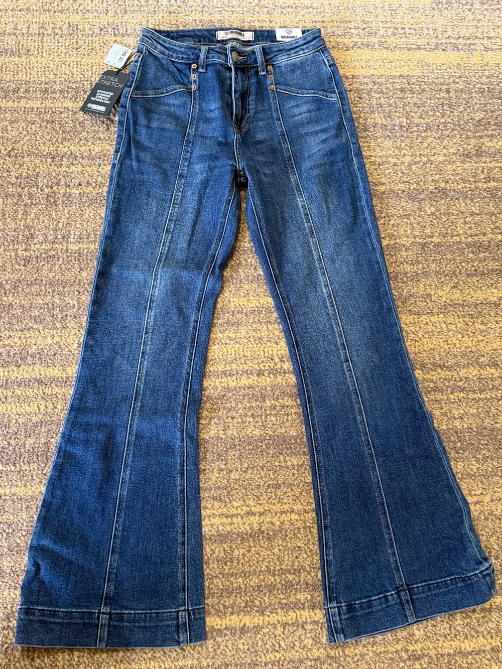 NWT sz 28 32L Rock&Roll Denim high rise trousers jeans